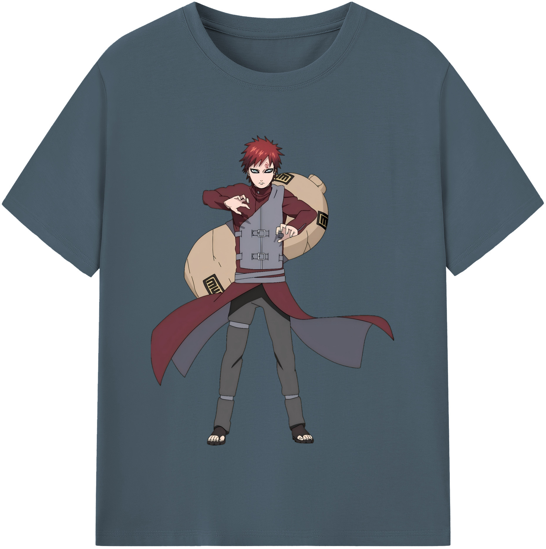 （画像用） NARUTO -ナルト- ガアラ Gaara 綿100％半袖Tシャツ（フロントプリント）